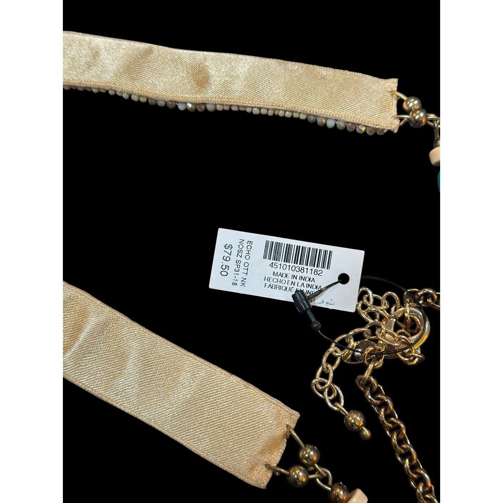 CHICO'S Boho Statement Necklace – Turquoise Fringe Tribal Beaded Medallion - Picture 11 of 13